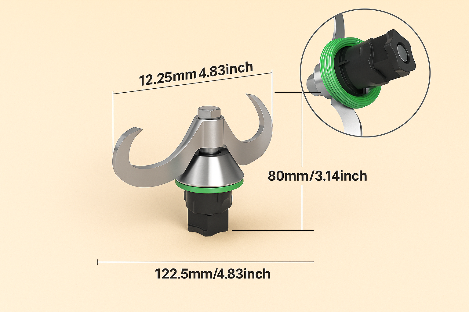 couteau de pétrissage compatible thermomix tm6 tm5 tm31