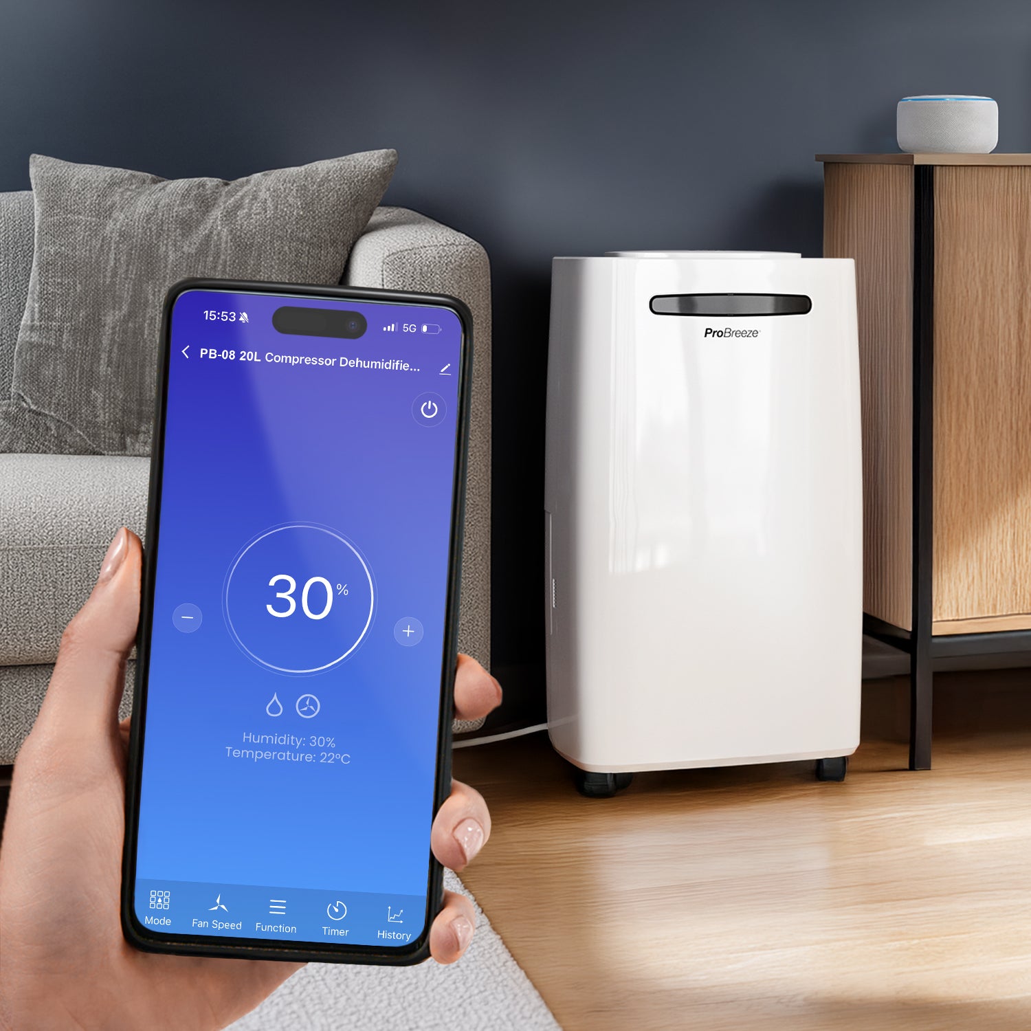 déshumidificateur 20 l avec extraction maximale, mode séchage du linge et contrôle par application intelligente déshumidificateur 20 l avec extraction maximale, mode séchage du linge et contrôle par application intelligente